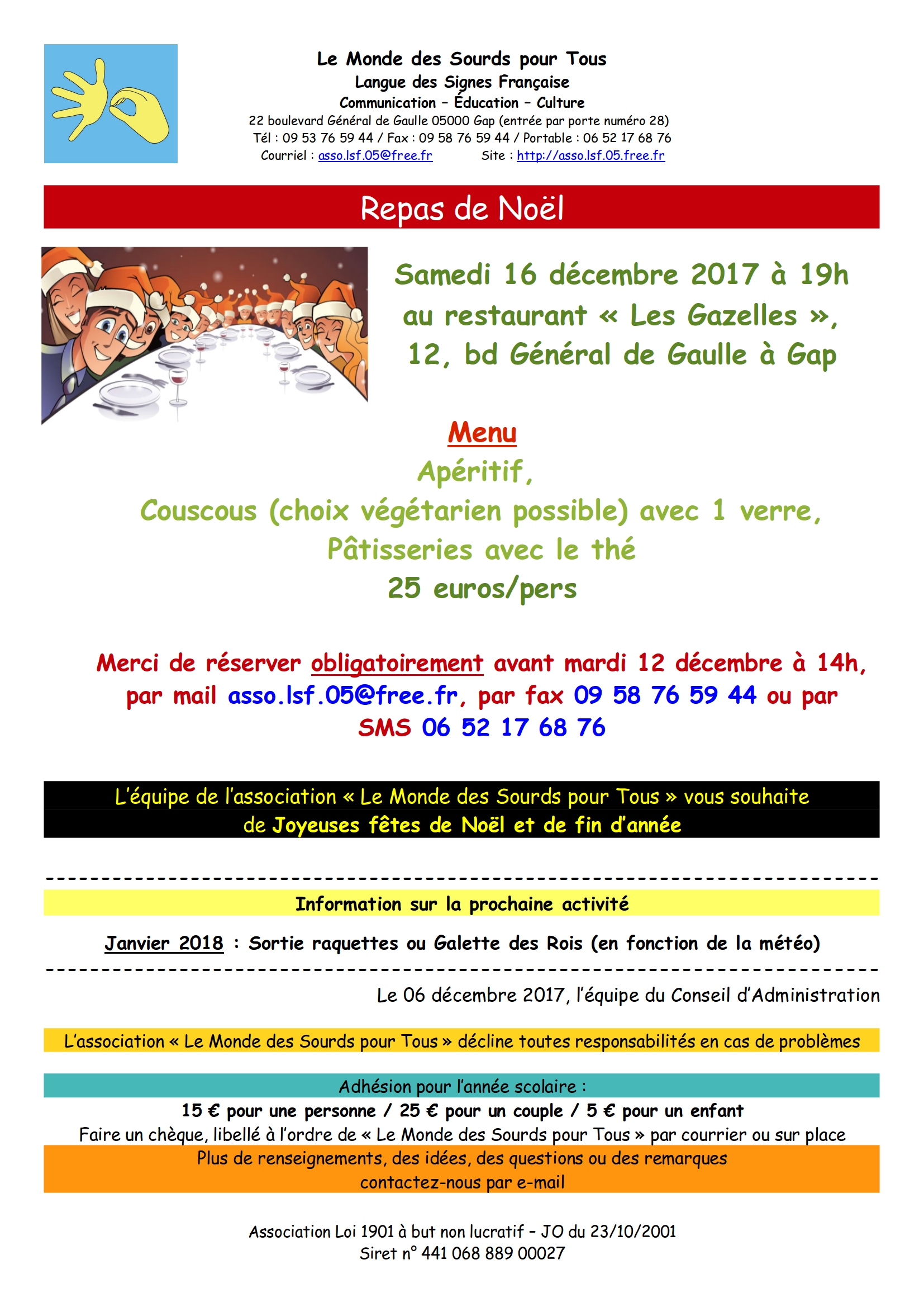 Repas de Noël 2017