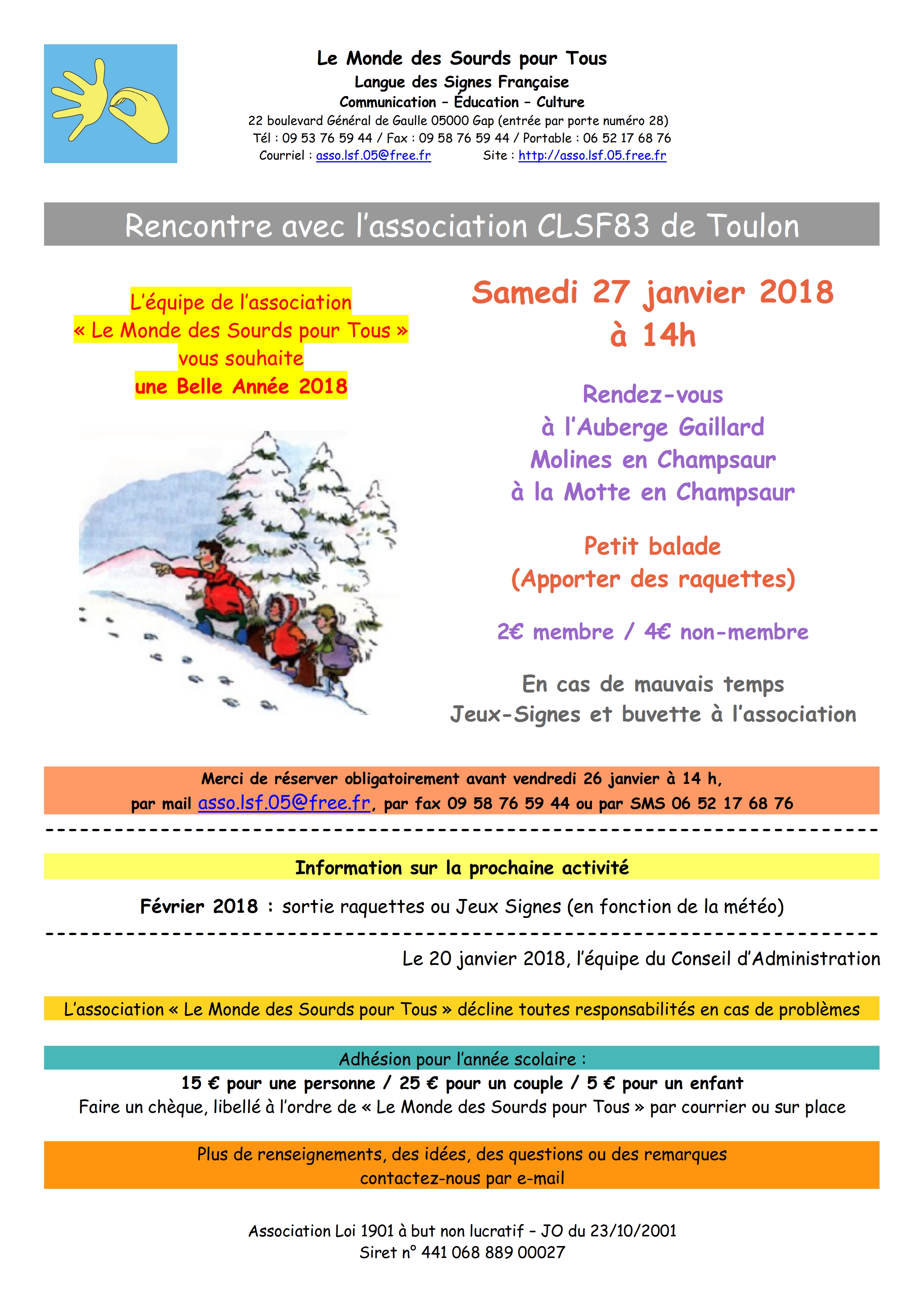 Balade en raquette avec l'association CLLSF83