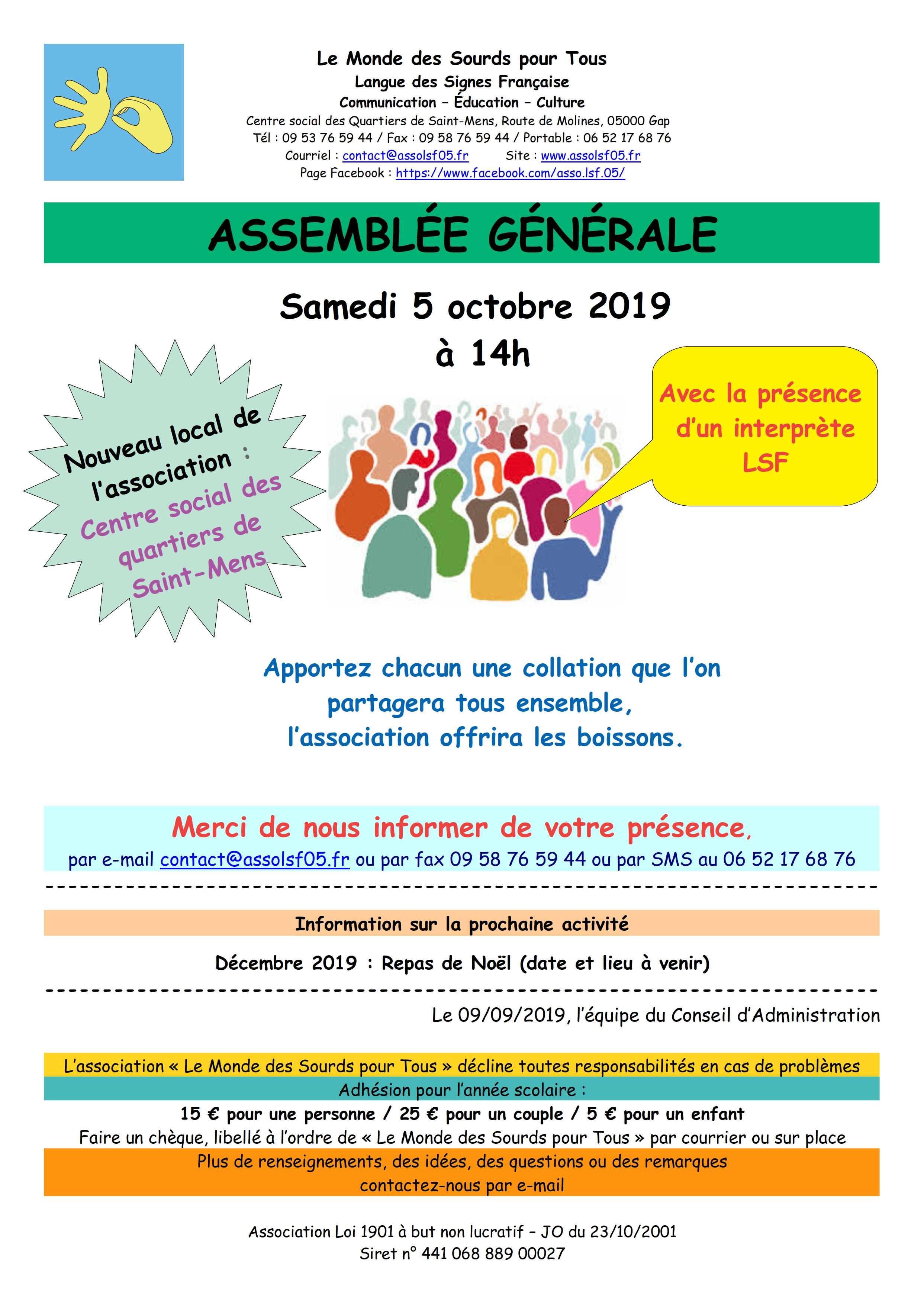 Affiche Assemblée Générale Annuelle 2019