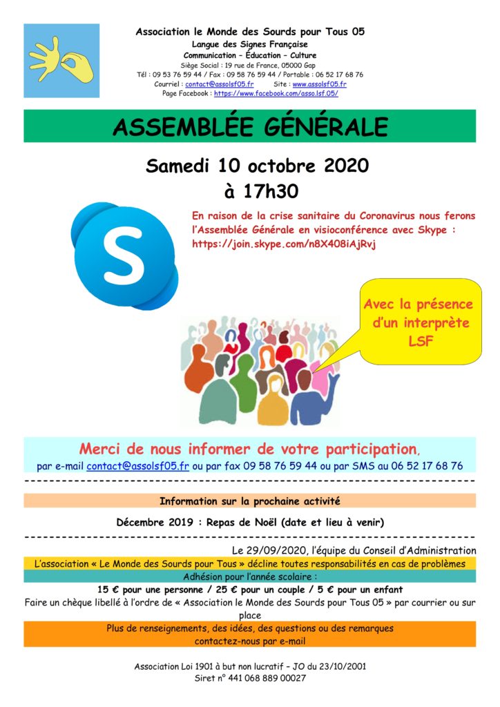 Assemblée Générale annuelle 2020