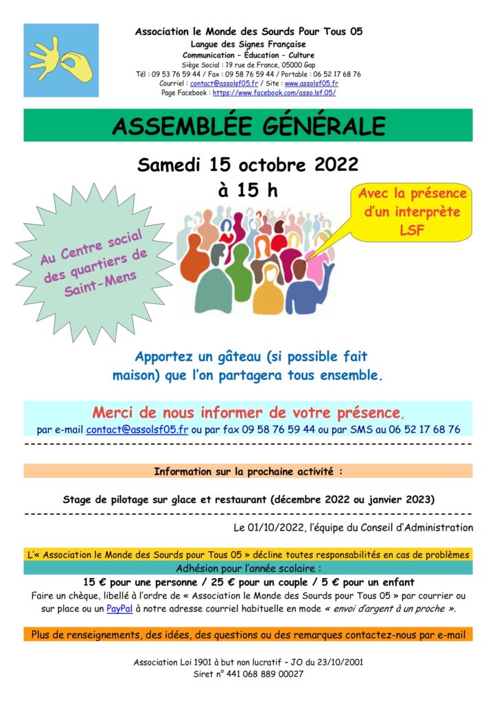 Affiche Assemblée Générale 2022