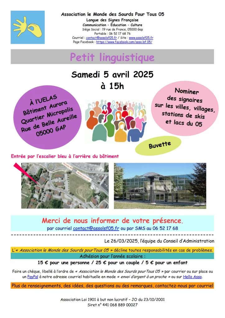Affiche Atelier Linguistique 2025