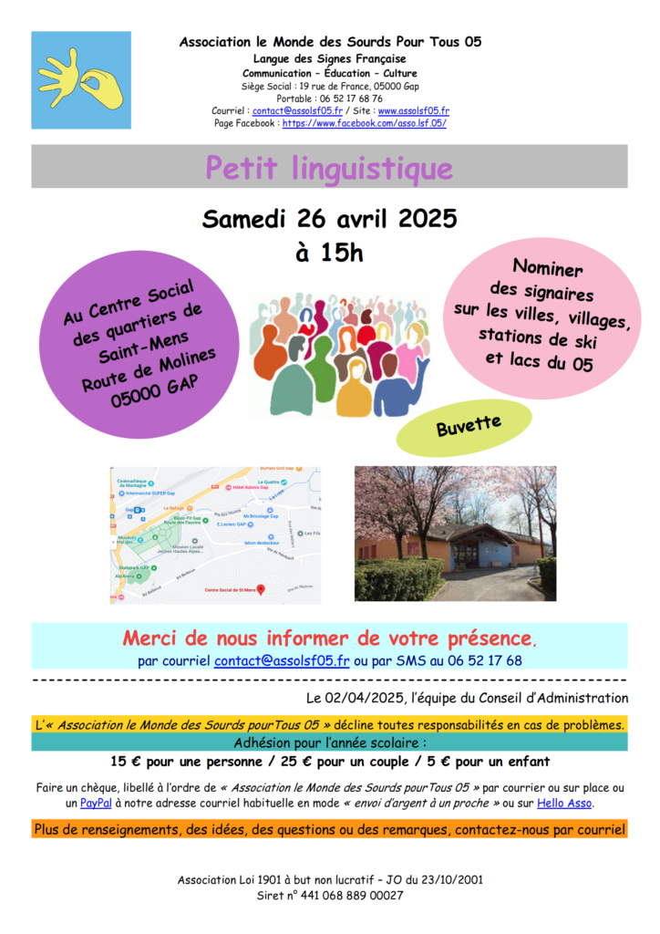 Affiche Atelier Linguistique 2025